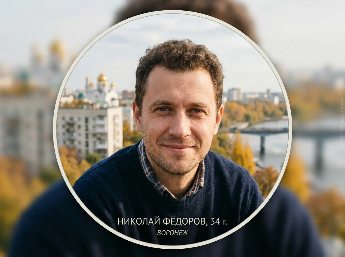 Аватар Федоров Николай, мужчина 34 года, портрет в кружке, Воронеж